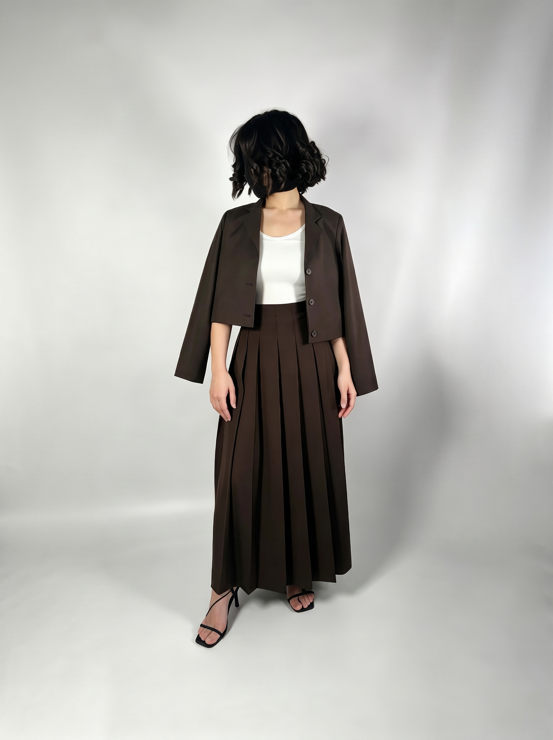 Mocha Monochrome Skirt Suit