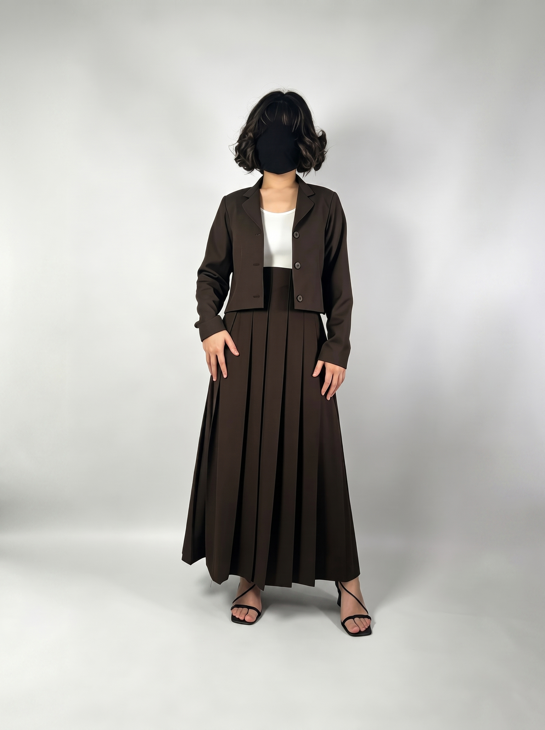 Mocha Monochrome Skirt Suit