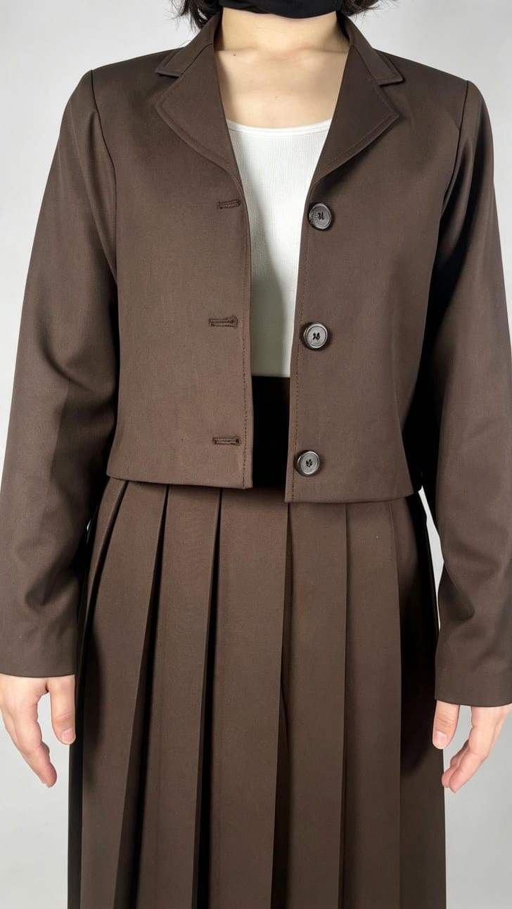 Mocha Monochrome Skirt Suit