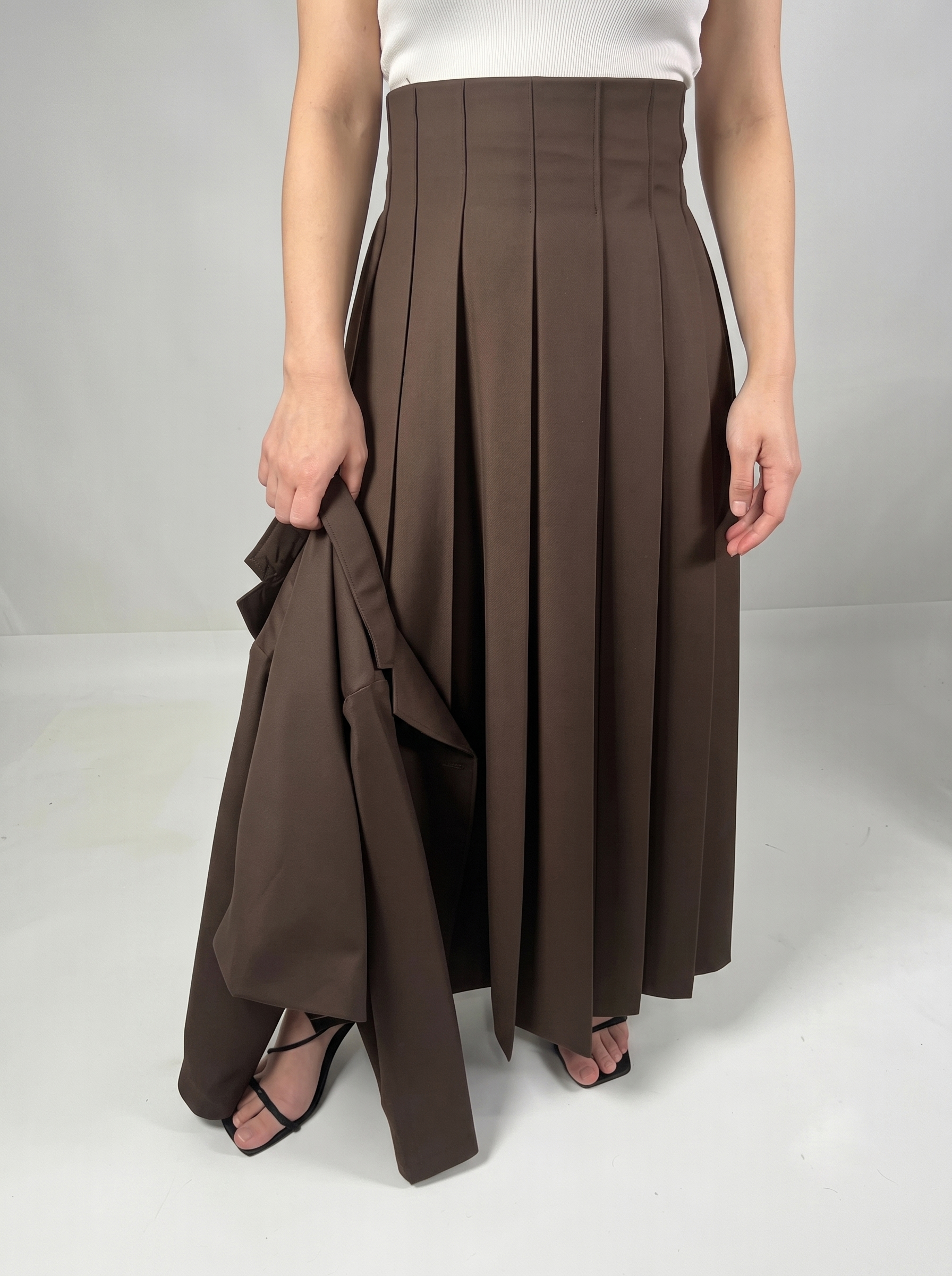 Mocha Monochrome Skirt Suit